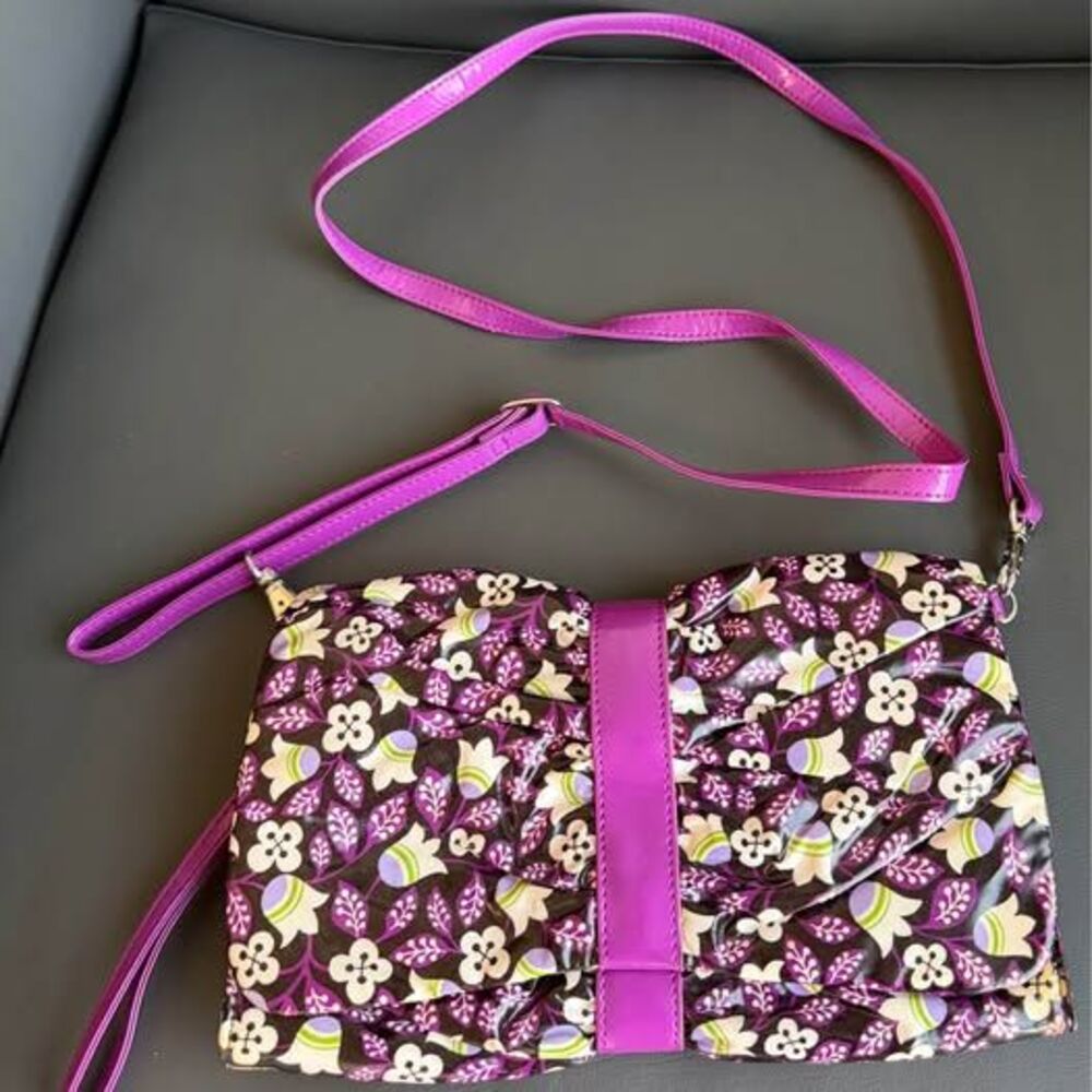 Vera Bradley Frill Concert Clutch Crossbody Bag in Plum Petals 2012